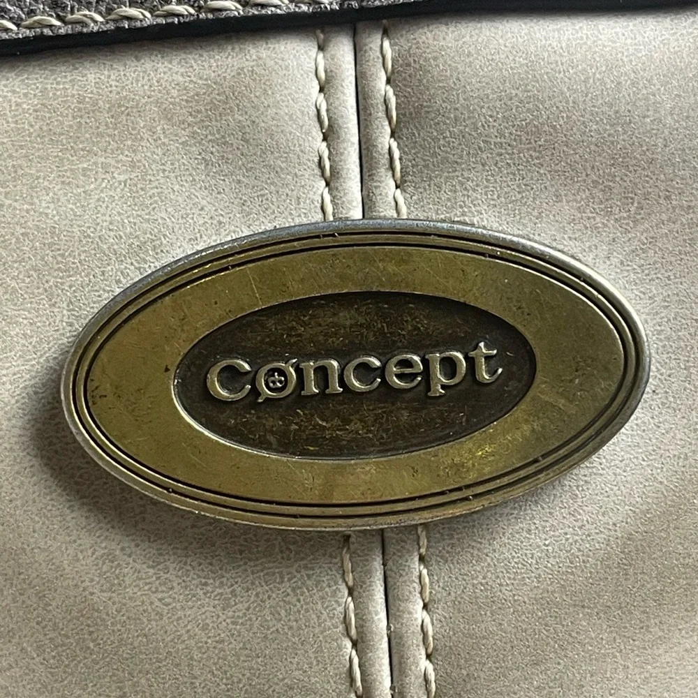 boc Cream and Gray Hobo Bag with Zipper Accent - Picture 2 of 8
